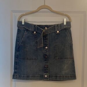 White House Black Market Blue Denim Mini Skirt